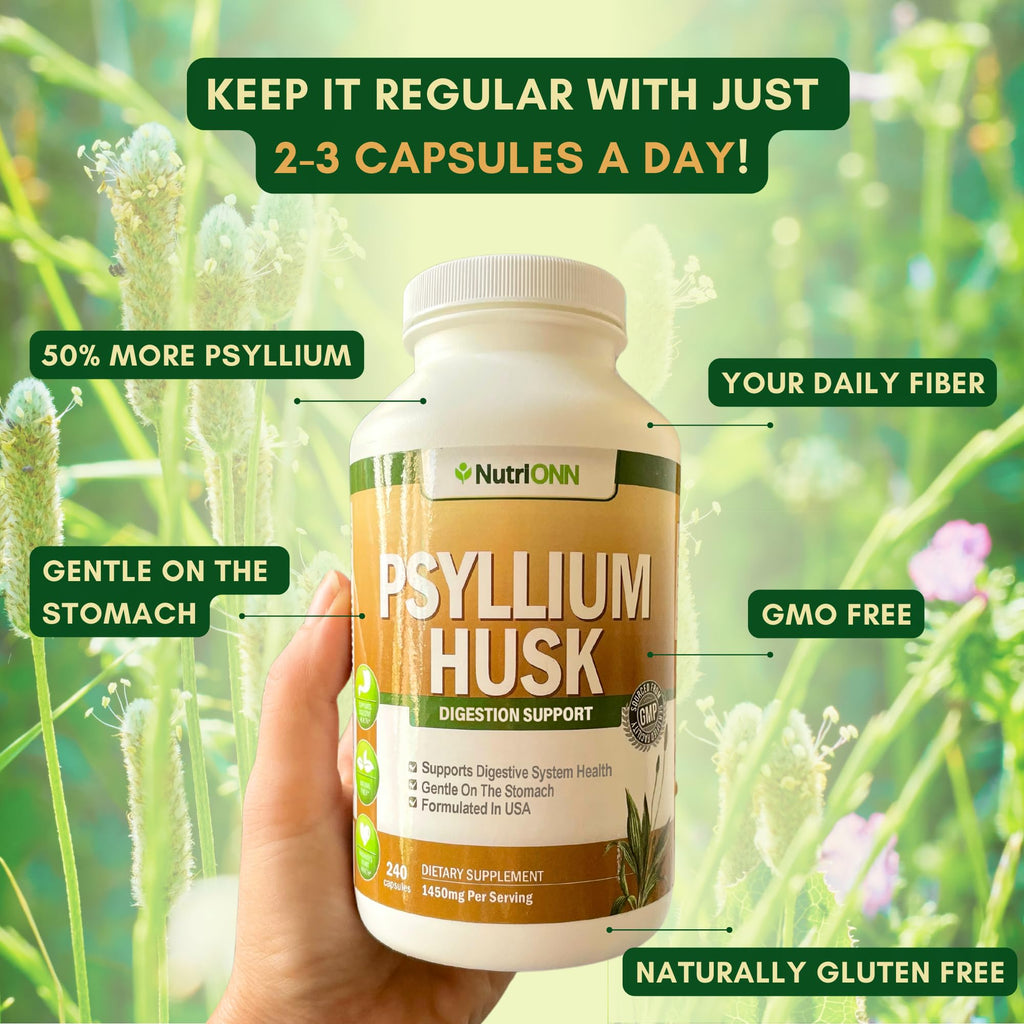1450mg 240 Capsules Psyllium Husk Fiber Supplement K1493