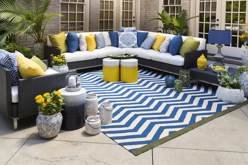 Navy White Modern Garden Stool H81089