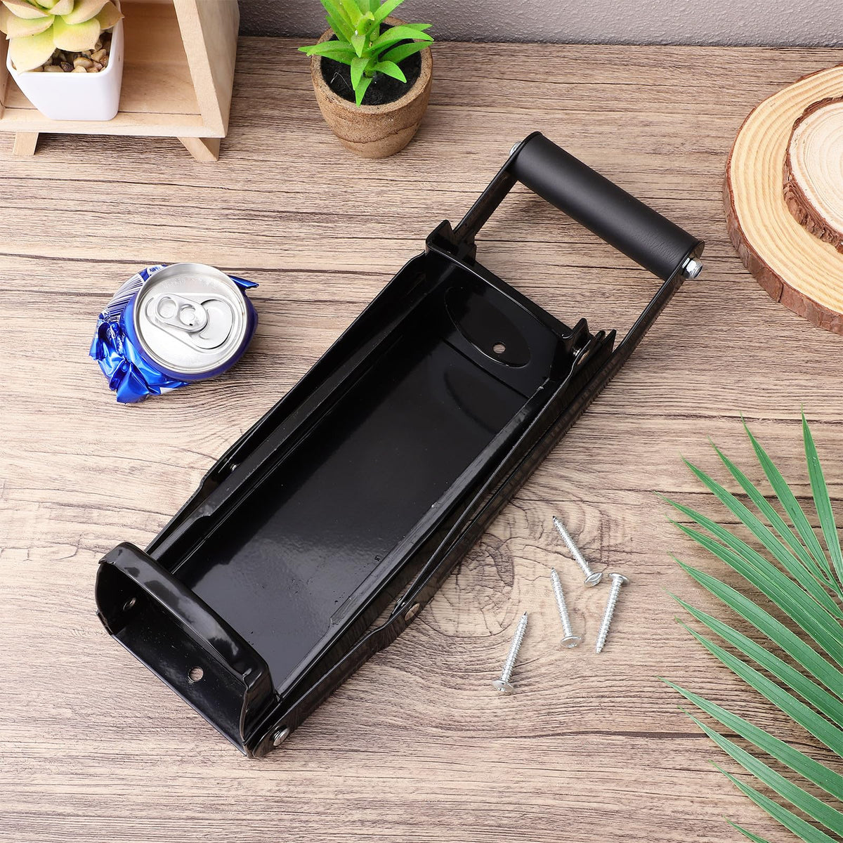 Wall Mounted Stainless Steel Can Crusher with Bottle Opener L463743