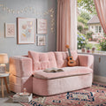 78.7" Pink Memory Foam Futon Sofa Bed S248008